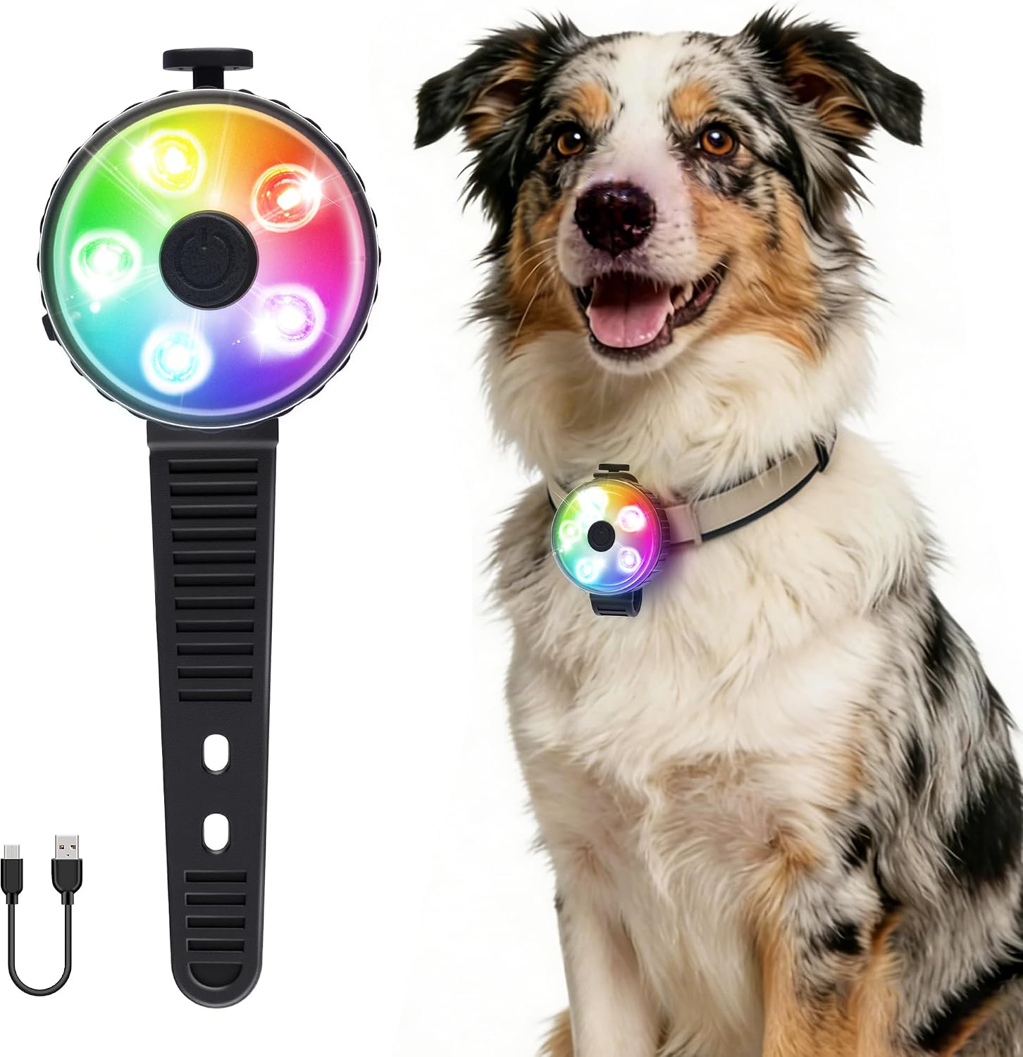 Fyorbietail rechargeable dog collar light