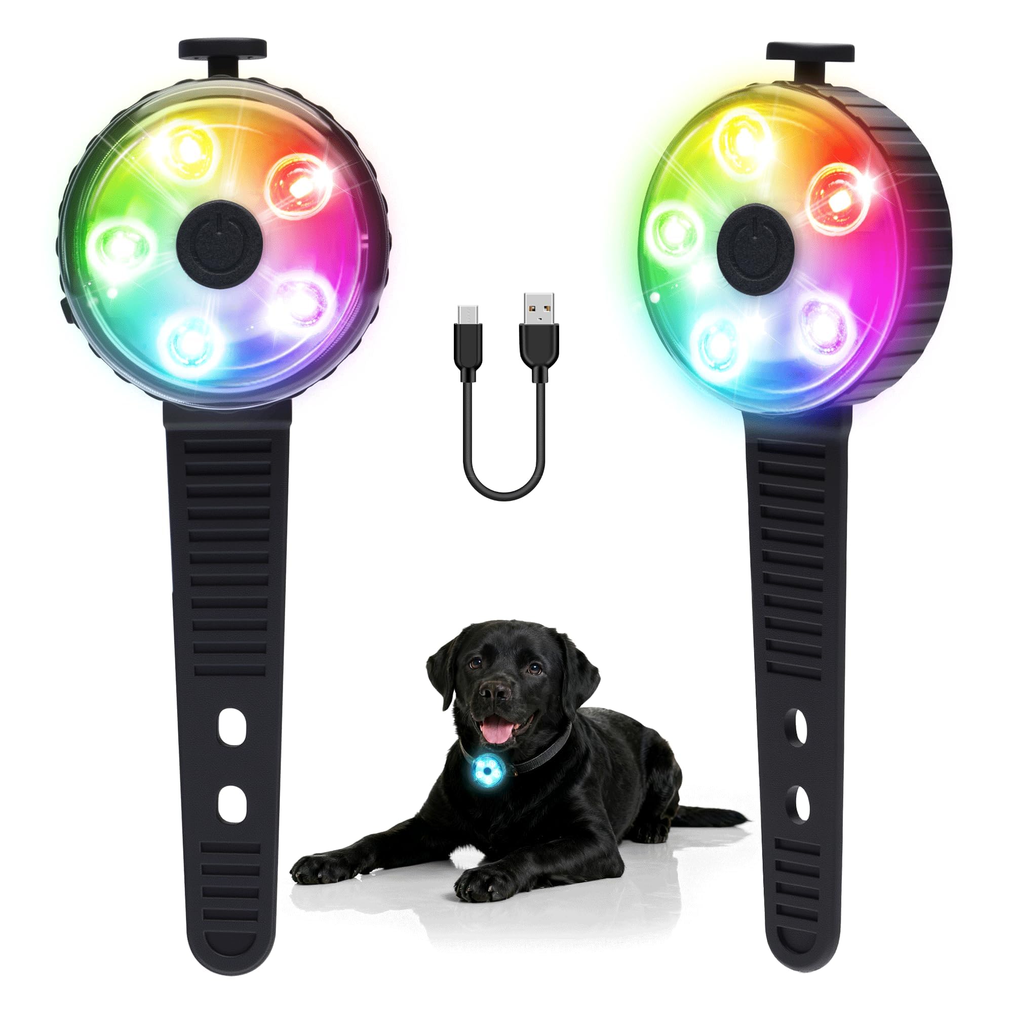 Fyorbietail three-pack rechargeable dog collar lights