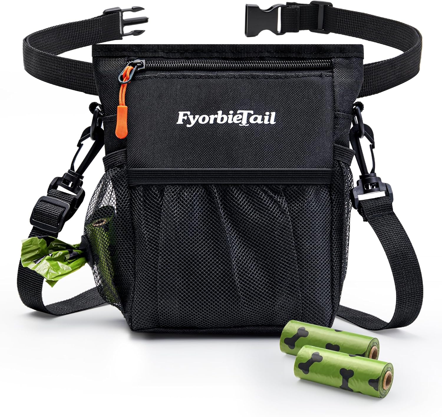 Fyorbietail black dog treat pouch